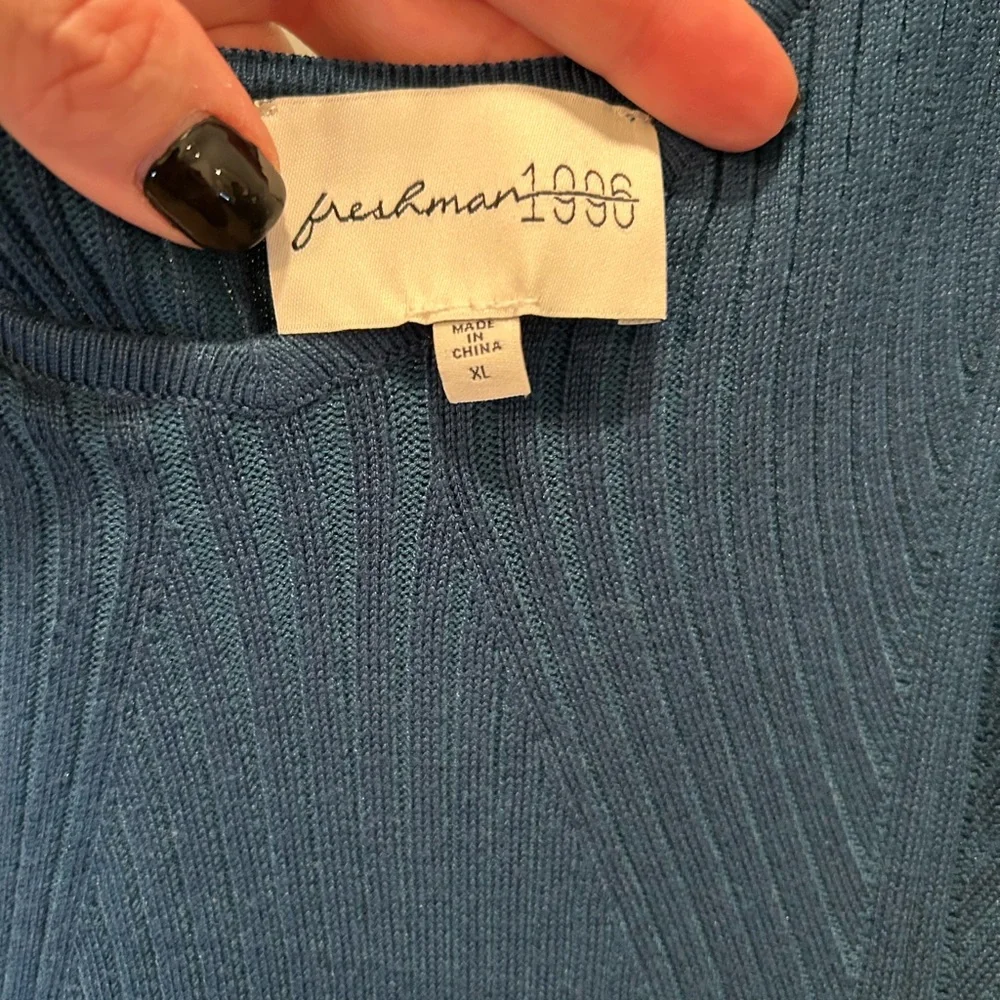 Teal Blue Bodycon Spaghetti Strap Sweater Dress XL - Picture 8 of 14